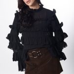 Blusa volantes noir - Imagen 3