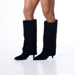Botas negras altas gamuzadas