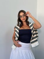 Falda globo blanca midi - Imagen 4