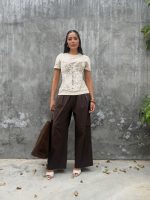 Pantalón wide leg cargo con cremalleras