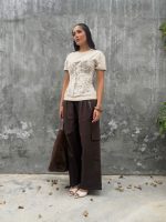 Pantalón wide leg cargo con cremalleras - Imagen 3