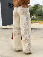 Jeans tipo wide leg estampado - Imagen 3