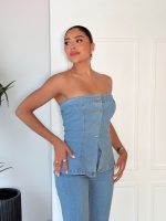 Enterizo strapless denim - Imagen 3