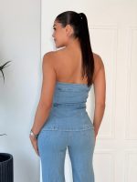 Enterizo strapless denim - Imagen 4