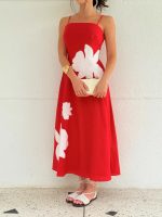Vestido midi con aplique floral - Imagen 2