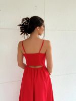 Vestido midi con aplique floral - Imagen 4