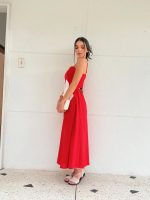 Vestido midi con aplique floral - Imagen 5