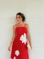 Vestido midi con aplique floral - Imagen 6