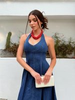 Vestido midi de denim