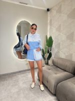 Set camisero con estampado de cuadros