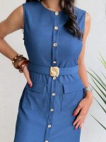 Vestido midi con botones - Imagen 2