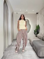 Pantalón estilo barrel a rayas